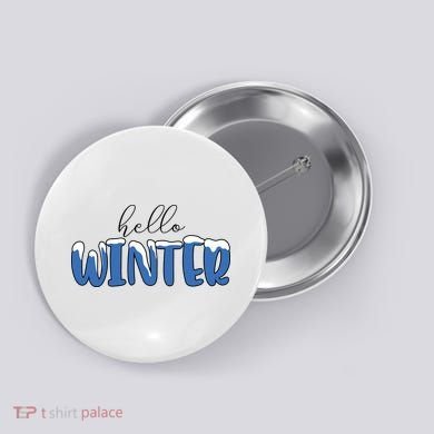 Hello Winter Holiday Season Button