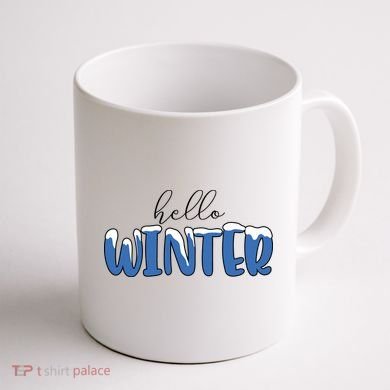 Hello Winter Holiday Season Coffee Mug back