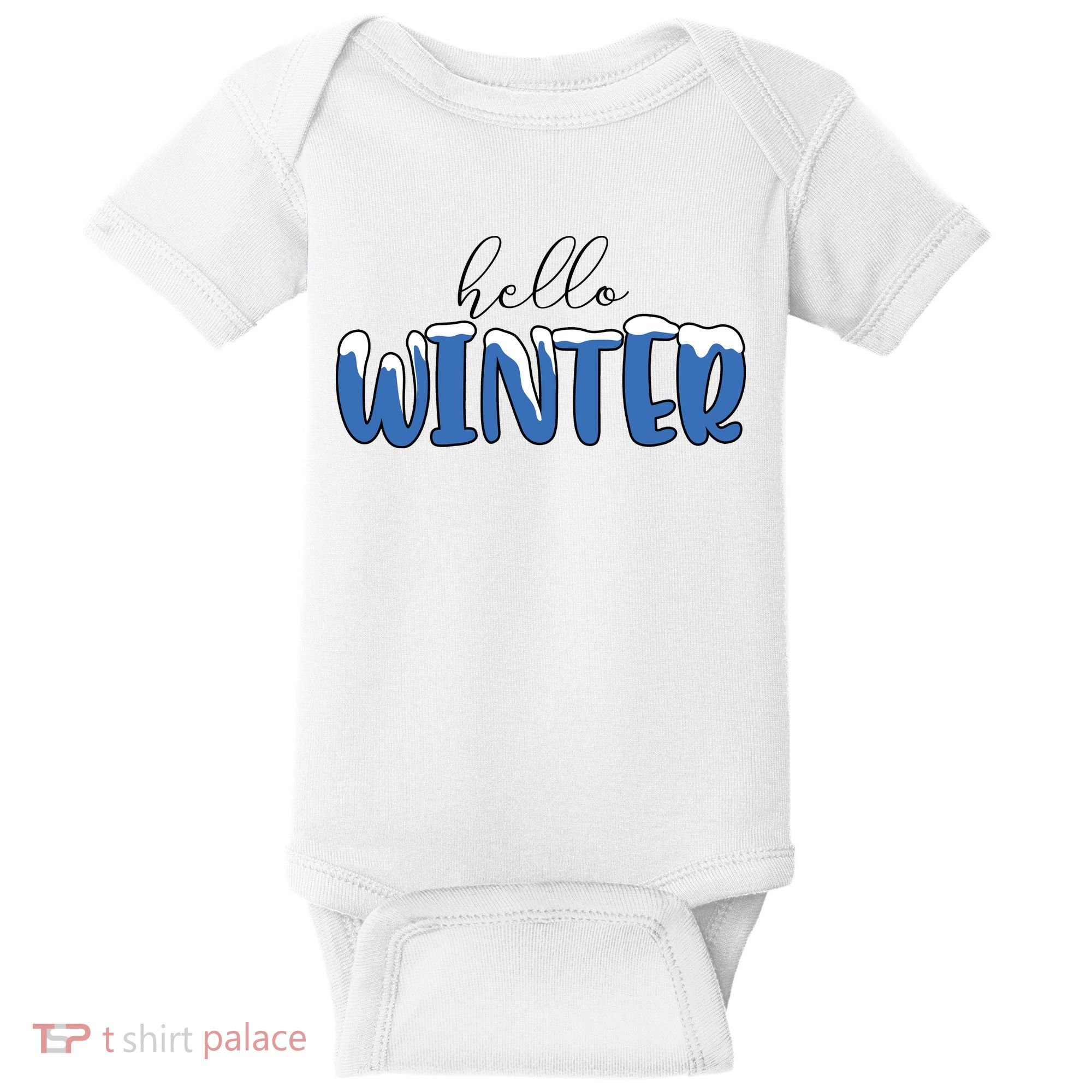 Hello Winter Holiday Season Baby Bodysuit