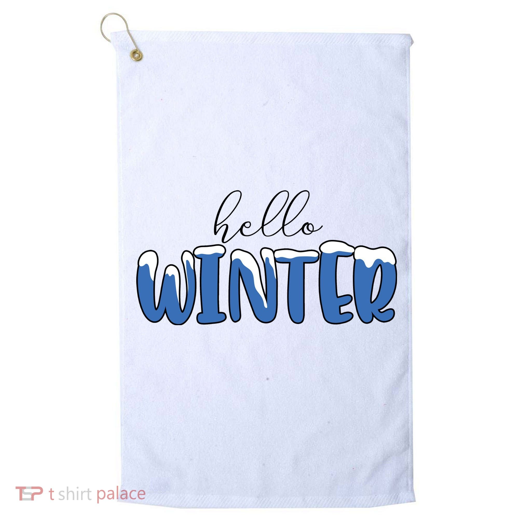 Hello Winter Holiday Season Golf Towel
