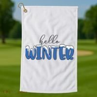 Hello Winter Holiday Season Golf Towel thumb 1