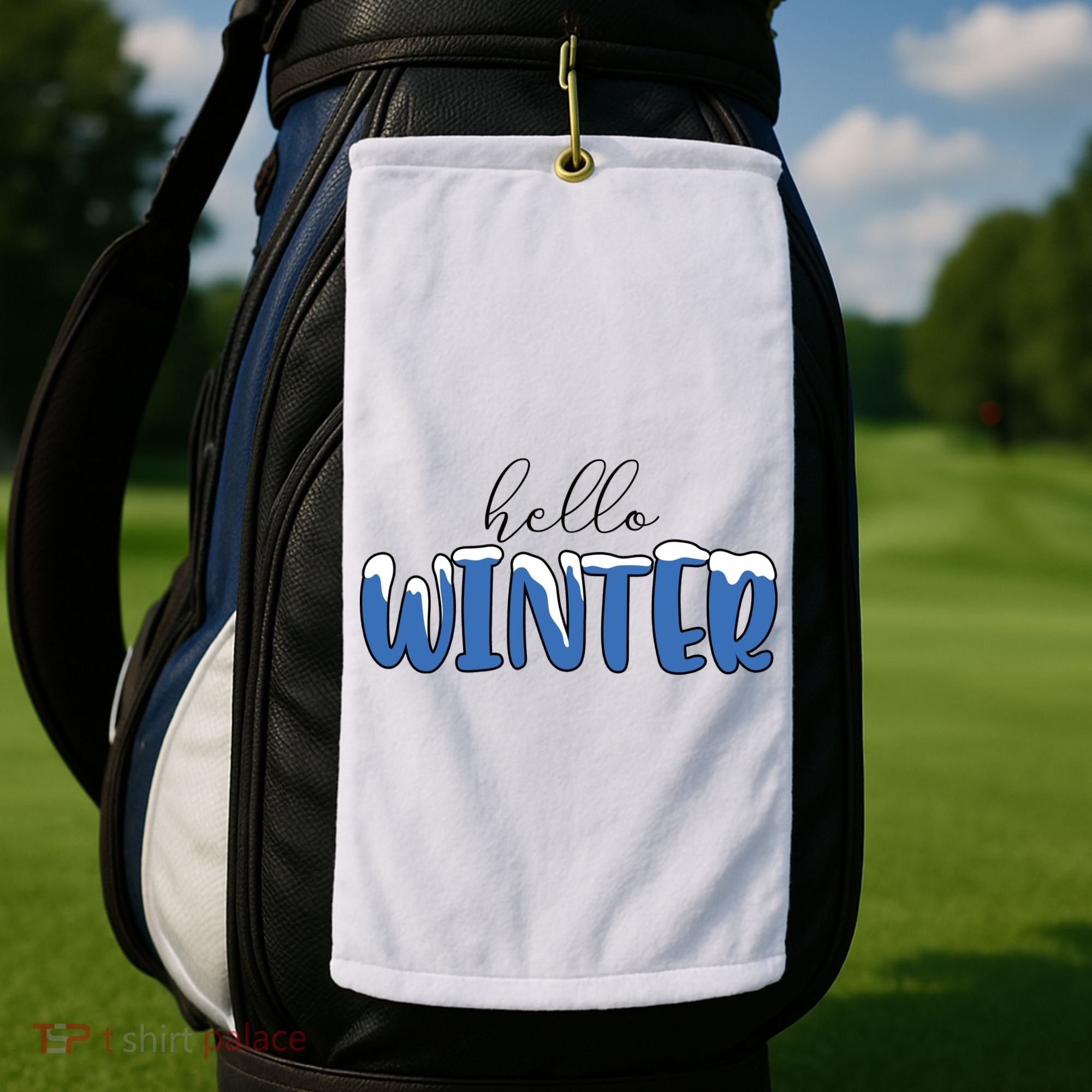 Hello Winter Holiday Season Golf Towel