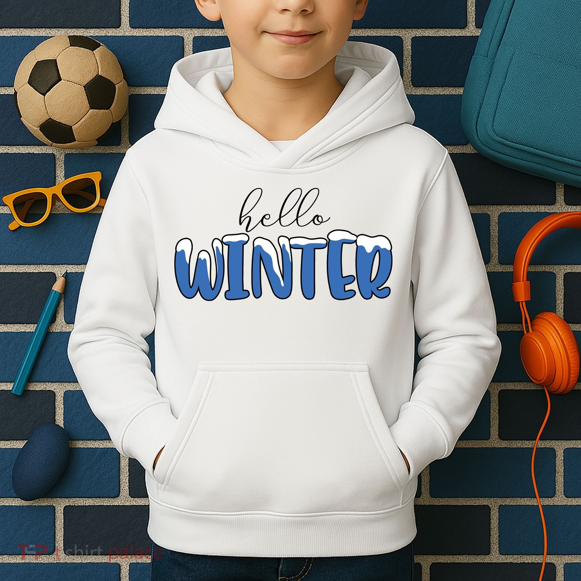 Hello Winter Holiday Season Kids Hoodie