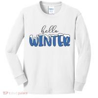 Hello Winter Holiday Season Kids Long Sleeve Shirt thumb 0