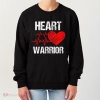 Heart Warrior Heart Disease Awareness Month Red Heart Gift Women's Sweatshirt thumb 0