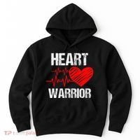 Heart Warrior Heart Disease Awareness Month Red Heart Gift Hoodie thumb 0