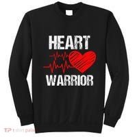 Heart Warrior Heart Disease Awareness Month Red Heart Gift Sweatshirt thumb 0