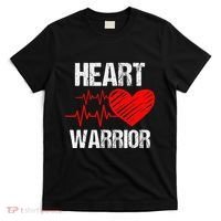 Heart Warrior Heart Disease Awareness Month Red Heart Gift T-Shirt thumb 0