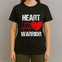 Heart Warrior Heart Disease Awareness Month Red Heart Gift T-Shirt thumb 4