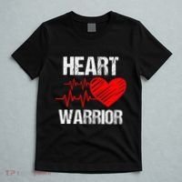 Heart Warrior Heart Disease Awareness Month Red Heart Gift T-Shirt thumb 5
