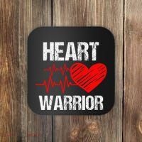Heart Warrior Heart Disease Awareness Month Red Heart Gift Coaster thumb 0