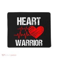 Heart Warrior Heart Disease Awareness Month Red Heart Gift Mousepad thumb 0