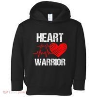 Heart Warrior Heart Disease Awareness Month Red Heart Gift Toddler Hoodie thumb 0