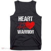 Heart Warrior Heart Disease Awareness Month Red Heart Gift Tank Top thumb 0