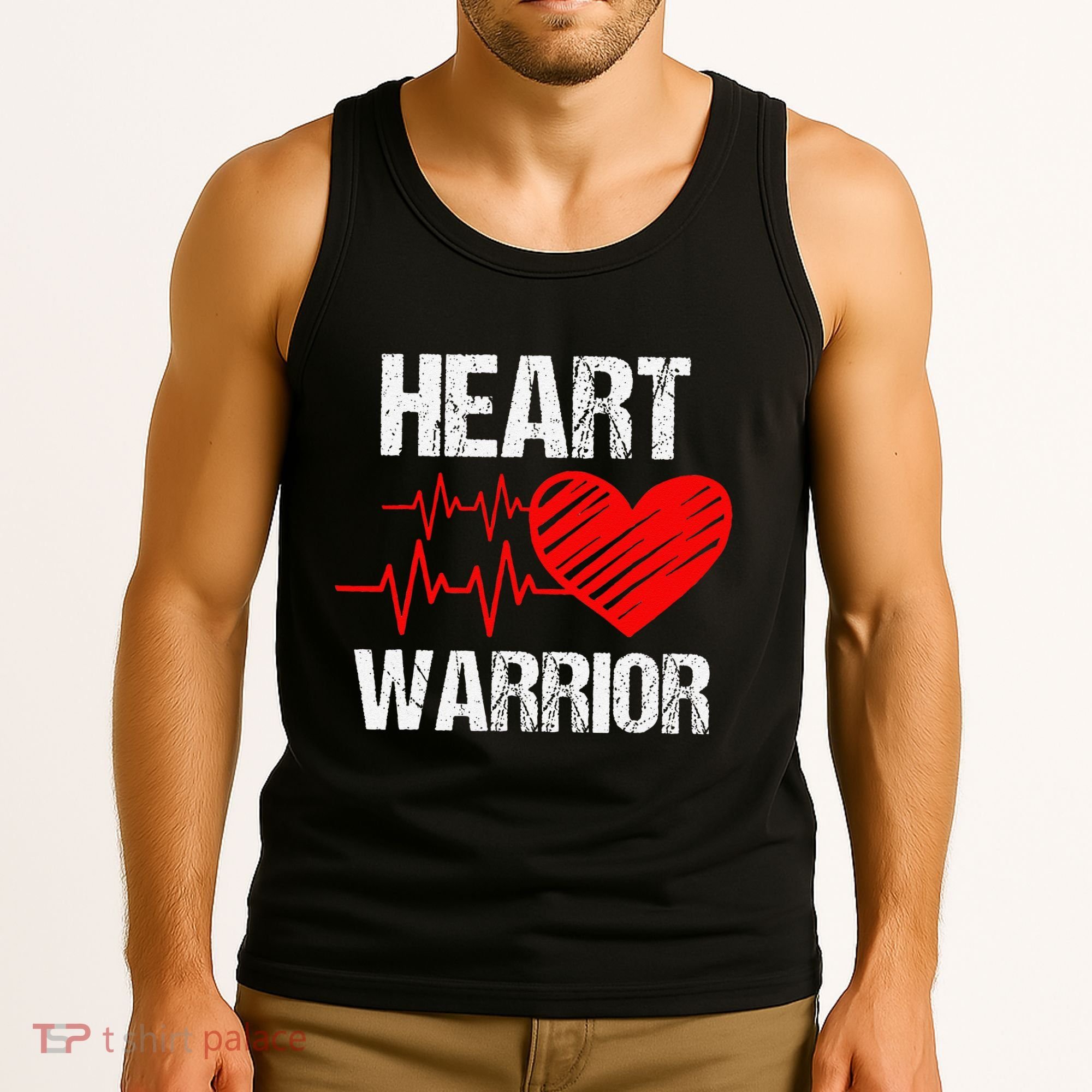 Heart Warrior Heart Disease Awareness Month Red Heart Gift Tank Top