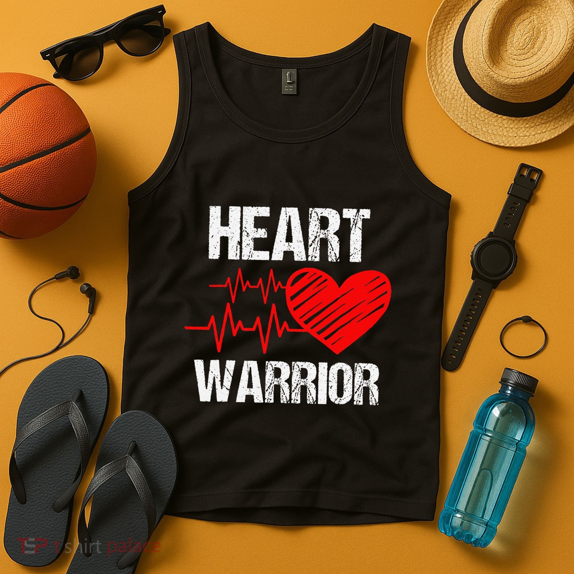 Heart Warrior Heart Disease Awareness Month Red Heart Gift Tank Top