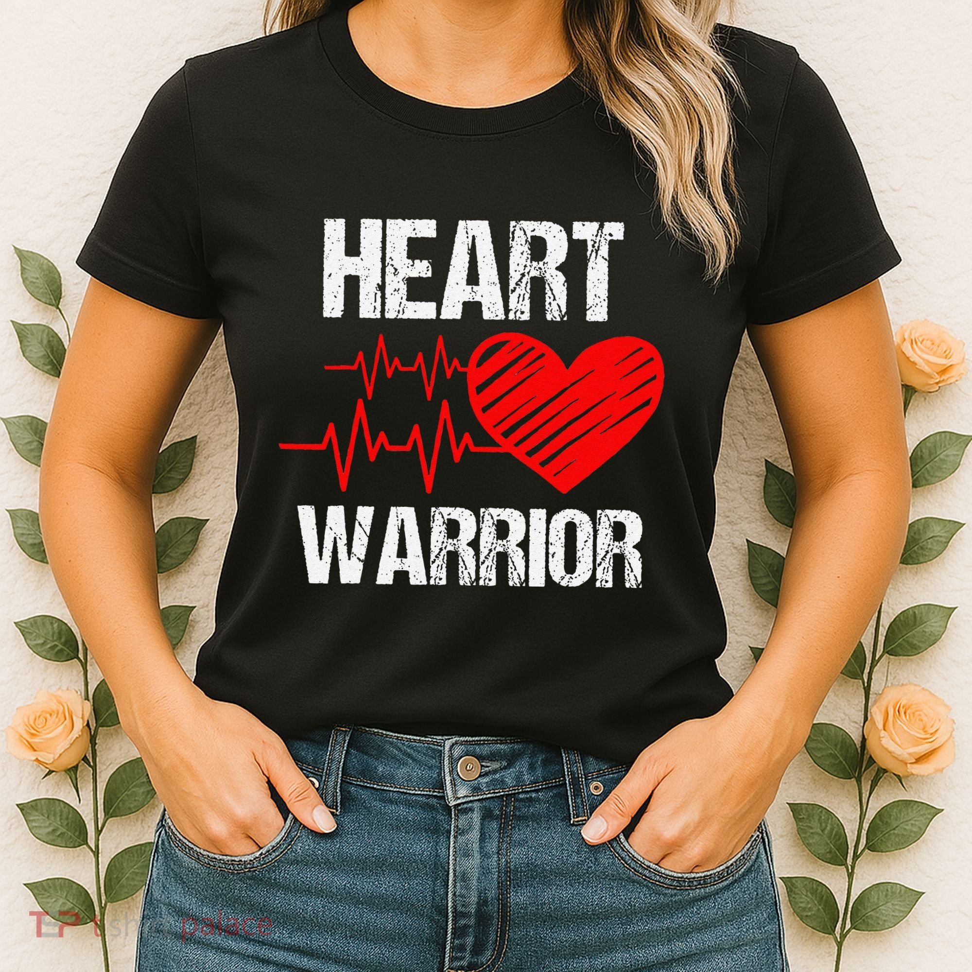 Heart Warrior Heart Disease Awareness Month Red Heart Gift Women's T-Shirt