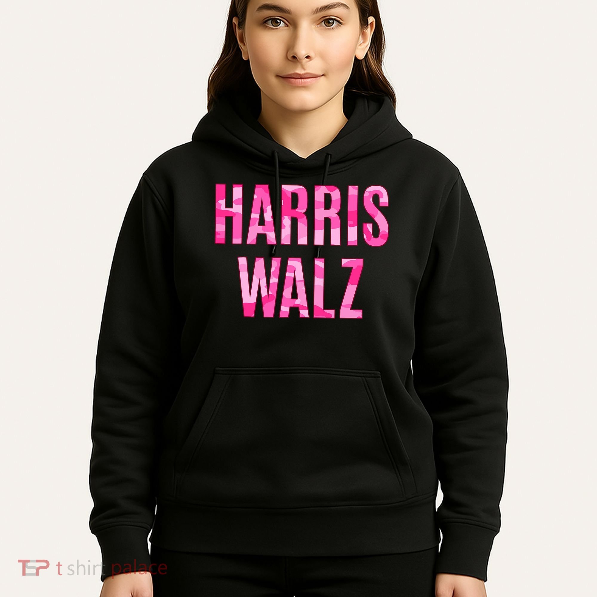 Harris Walz Hunting Camouflage Camo Hoodie