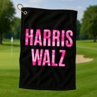 Harris Walz Hunting Camouflage Camo Golf Towel thumb 1