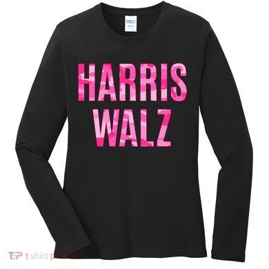 Harris Walz Hunting Camouflage Camo Women's Long Sleeve Shirt