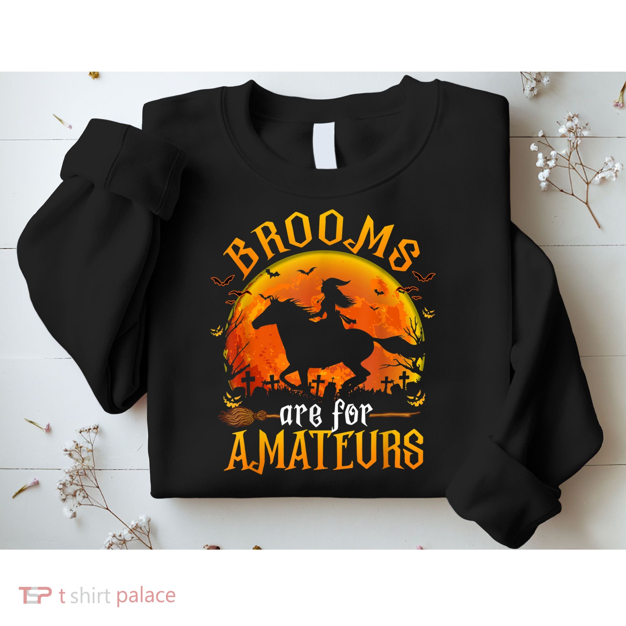 Horses Witch Halloween Funny Brooms Are For Amateurs Sweatshirt
