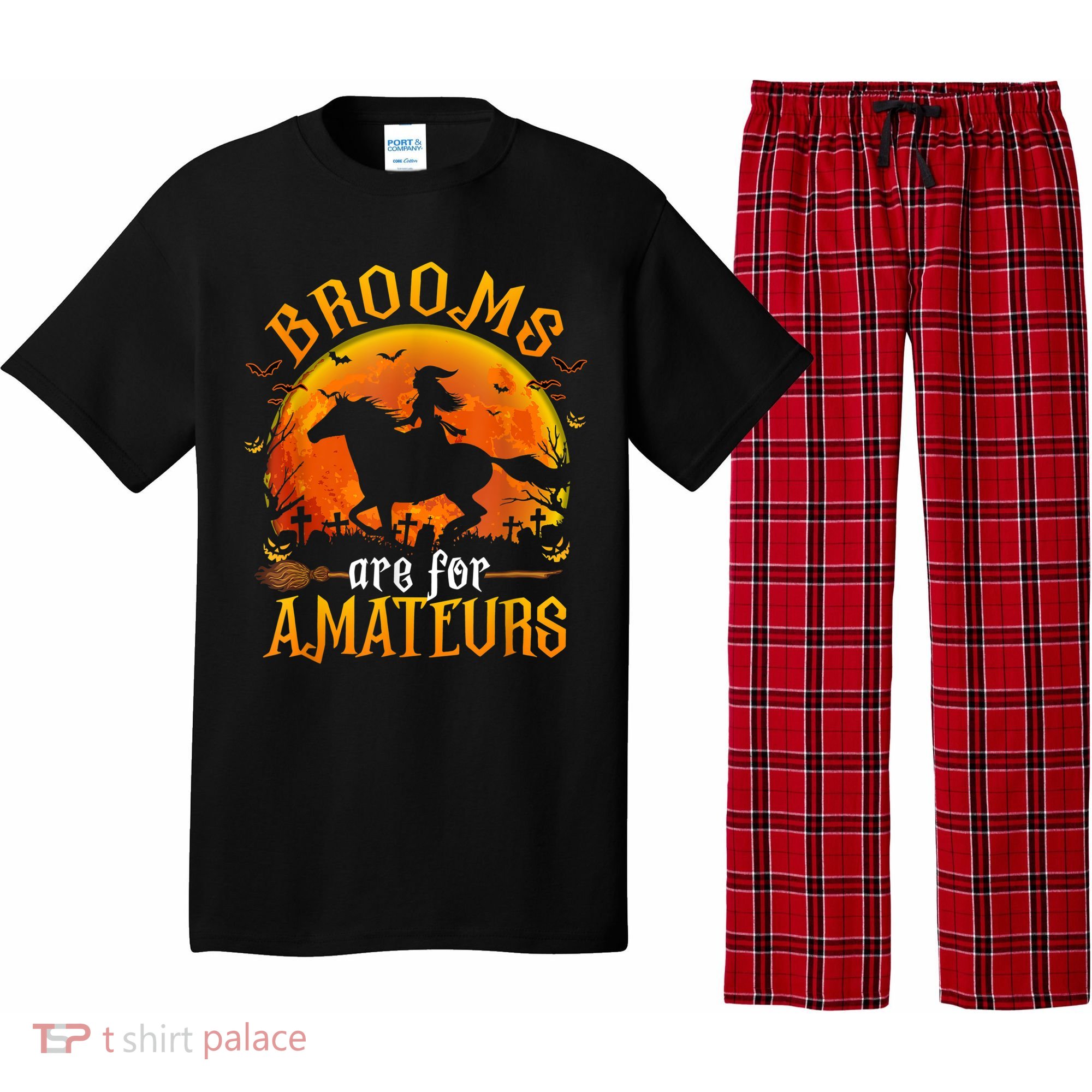 Horses Witch Halloween Funny Brooms Are For Amateurs Pajama Set