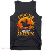 Horses Witch Halloween Funny Brooms Are For Amateurs Tank Top thumb 0