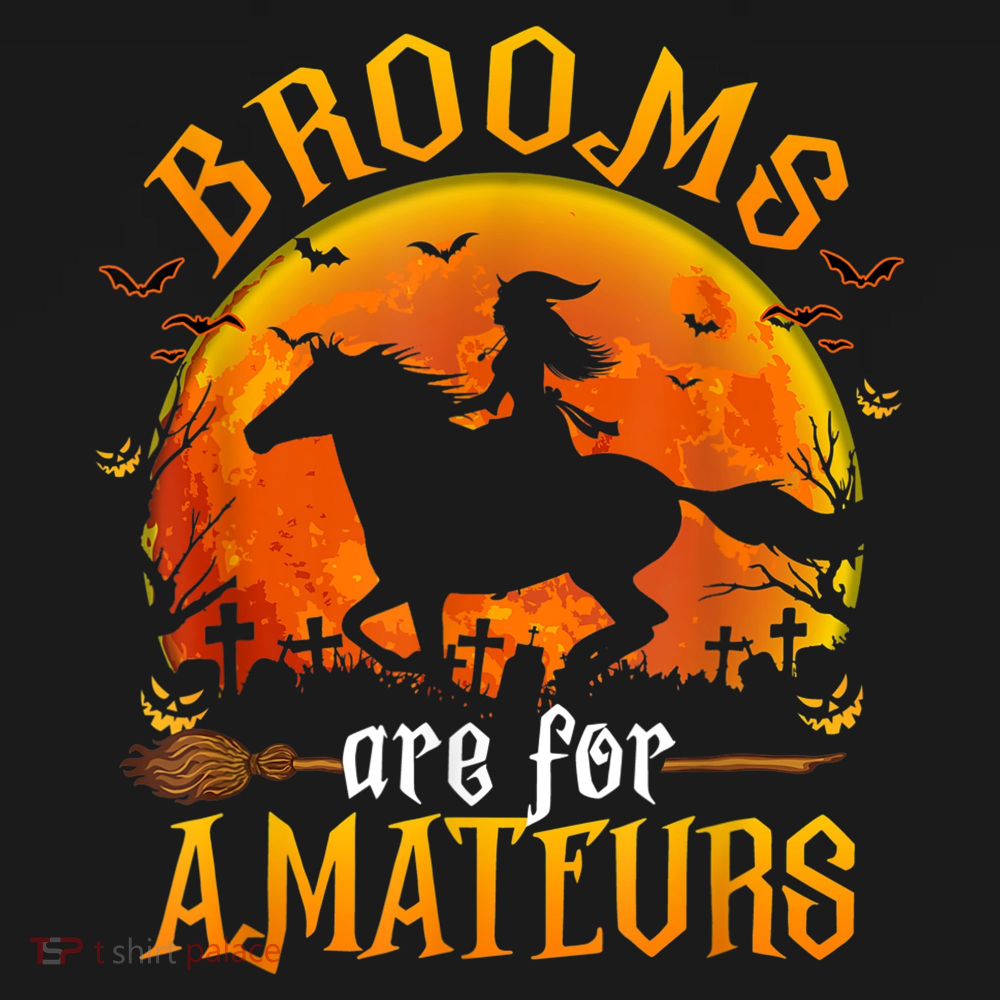 Horses Witch Halloween Funny Brooms Are For Amateurs Tank Top