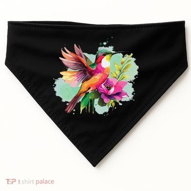 Hummingbird Watercolor USA-Made Doggie Bandana