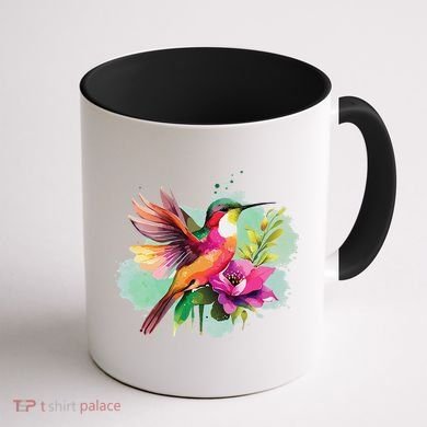 Hummingbird Watercolor Coffee Mug back