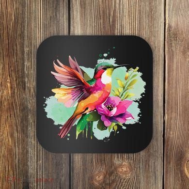Hummingbird Watercolor Coaster
