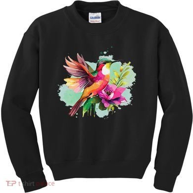 Hummingbird Watercolor Kids Sweatshirt