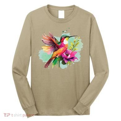 Hummingbird Watercolor Long Sleeve Shirt