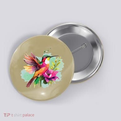 Hummingbird Watercolor Button
