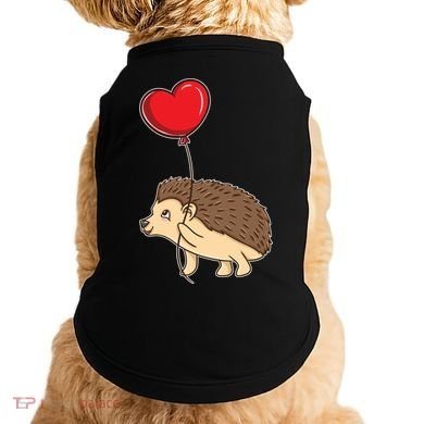 Hedgehog With Heart Balloon Valentines Day Gift Doggie Tank