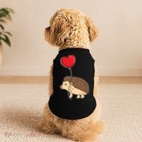 Hedgehog With Heart Balloon Valentines Day Gift Doggie Tank thumb 2
