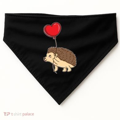 Hedgehog With Heart Balloon Valentines Day Gift USA-Made Doggie Bandana