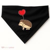 Hedgehog With Heart Balloon Valentines Day Gift USA-Made Doggie Bandana thumb 0