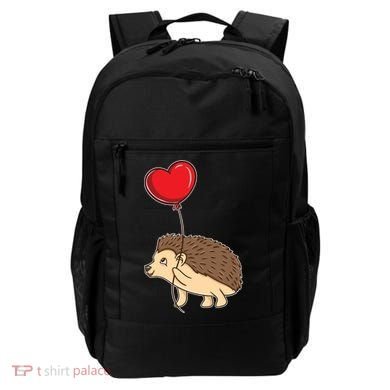 Hedgehog With Heart Balloon Valentines Day Gift Backpack