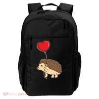 Hedgehog With Heart Balloon Valentines Day Gift Backpack thumb 0
