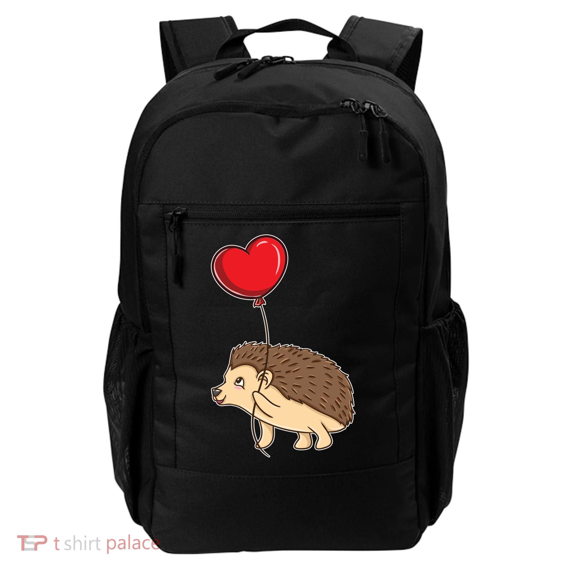 Hedgehog With Heart Balloon Valentines Day Gift Backpack