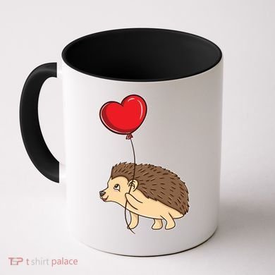 Hedgehog With Heart Balloon Valentines Day Gift Coffee Mug