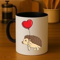 Hedgehog With Heart Balloon Valentines Day Gift Coffee Mug thumb 4