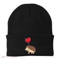 Hedgehog With Heart Balloon Valentines Day Gift Beanie thumb 0