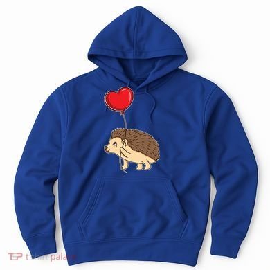 Hedgehog With Heart Balloon Valentines Day Gift Hoodie