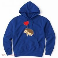 Hedgehog With Heart Balloon Valentines Day Gift Hoodie thumb 0