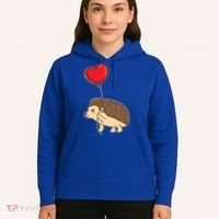 Hedgehog With Heart Balloon Valentines Day Gift Hoodie thumb 5