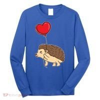 Hedgehog With Heart Balloon Valentines Day Gift Long Sleeve Shirt thumb 0