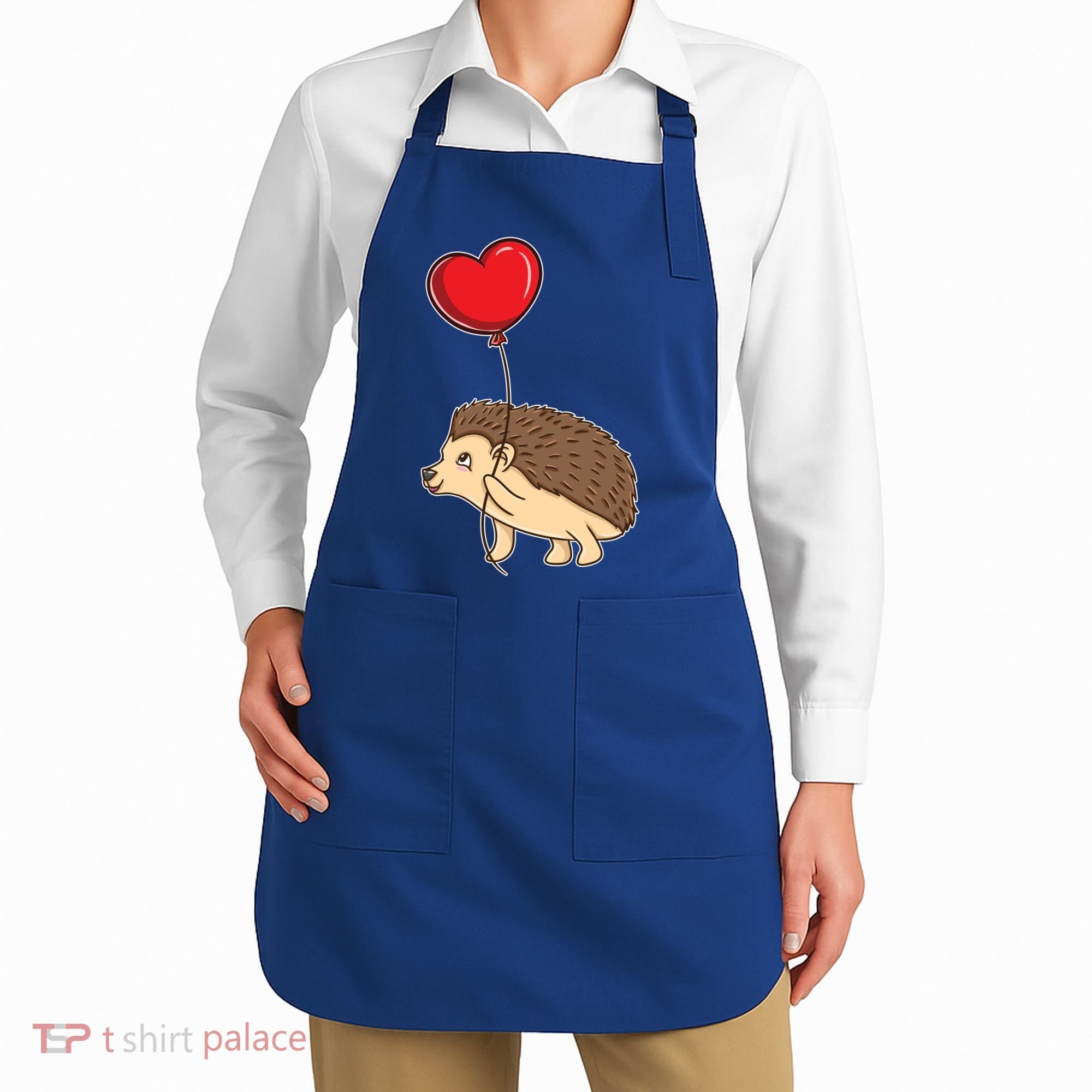 Hedgehog With Heart Balloon Valentines Day Gift Apron