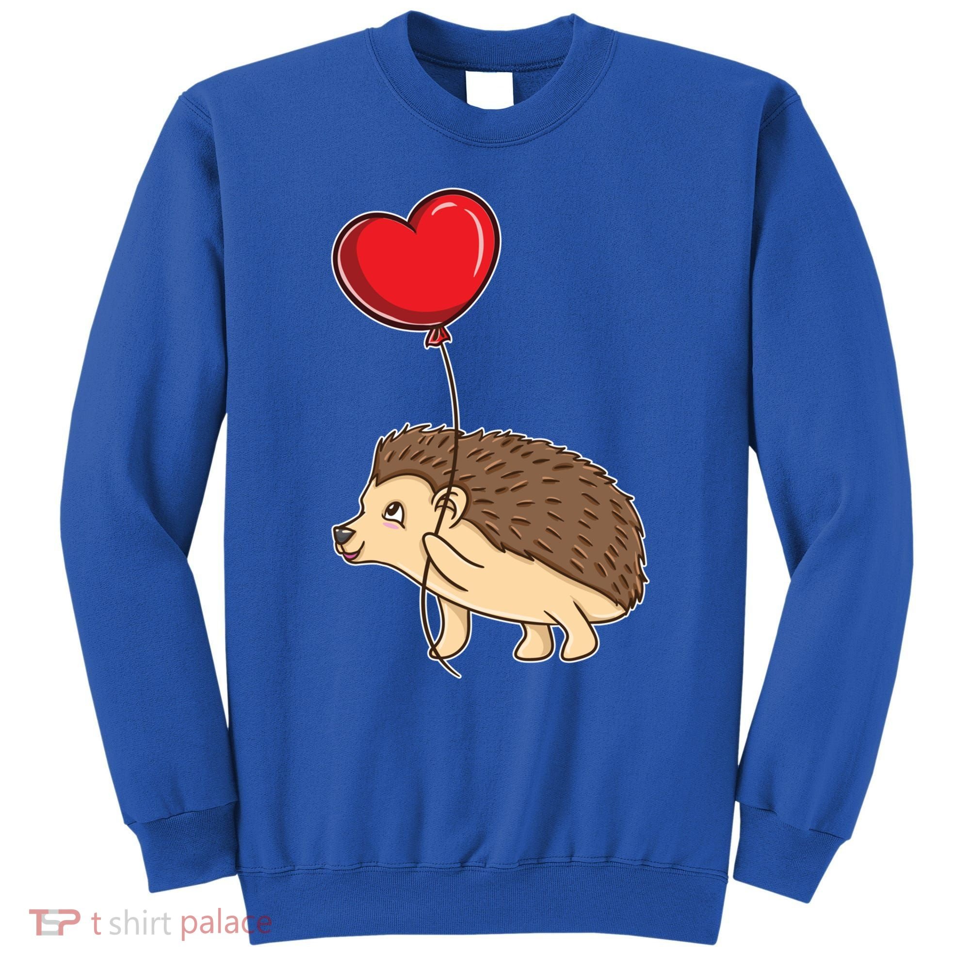Hedgehog With Heart Balloon Valentines Day Gift Sweatshirt